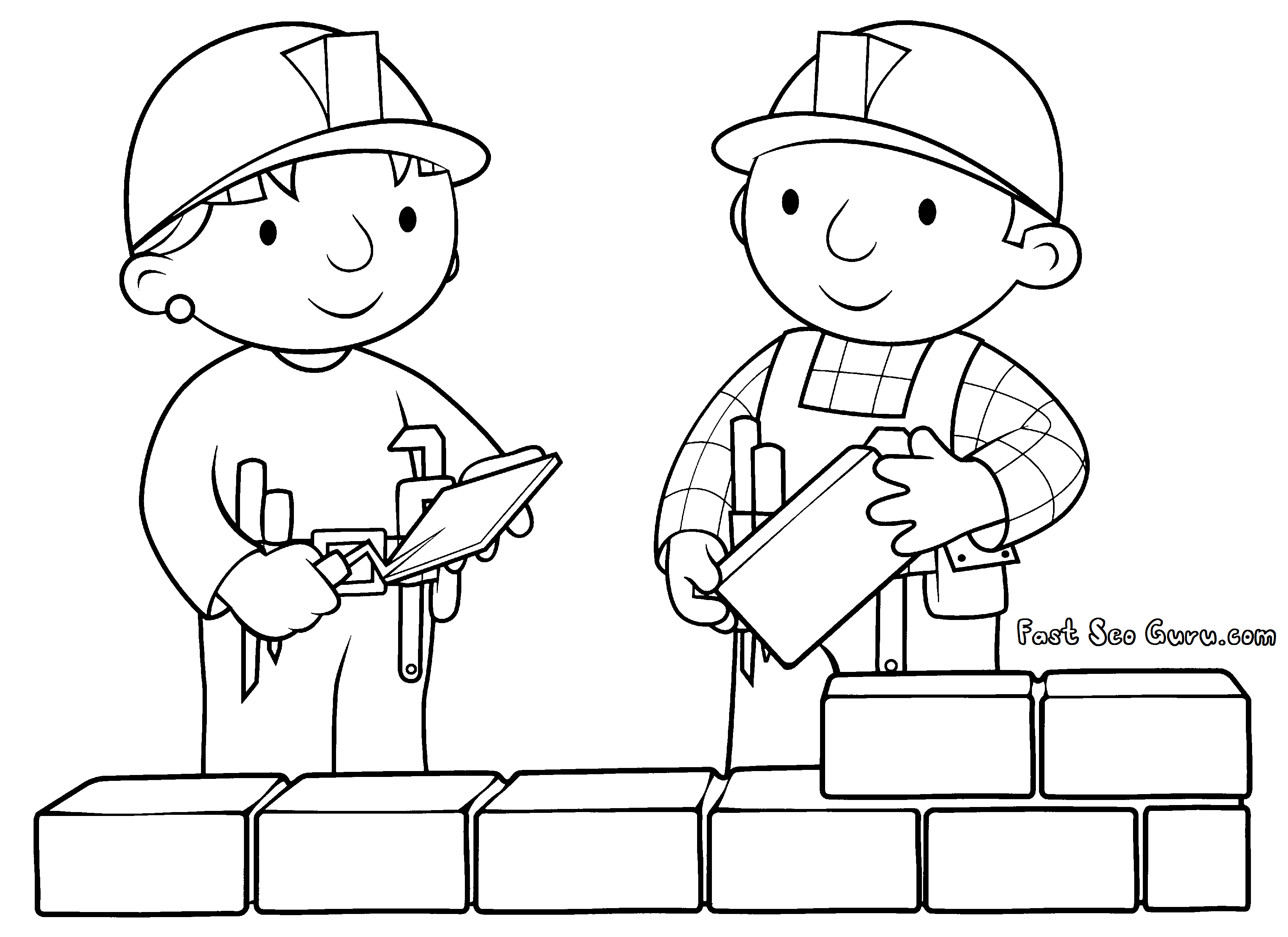 Printable Bob the Builder and Wendy Coloring Pages for kids